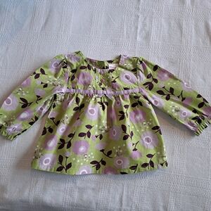 Gymboree girls 6-12 months green & purple blouse